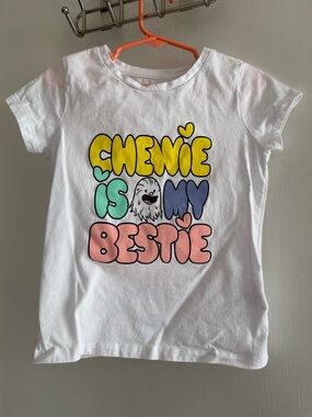Star Wars White Kids Tee with Multicolor 'Chewie Is My Bestie' Graphic Size XS